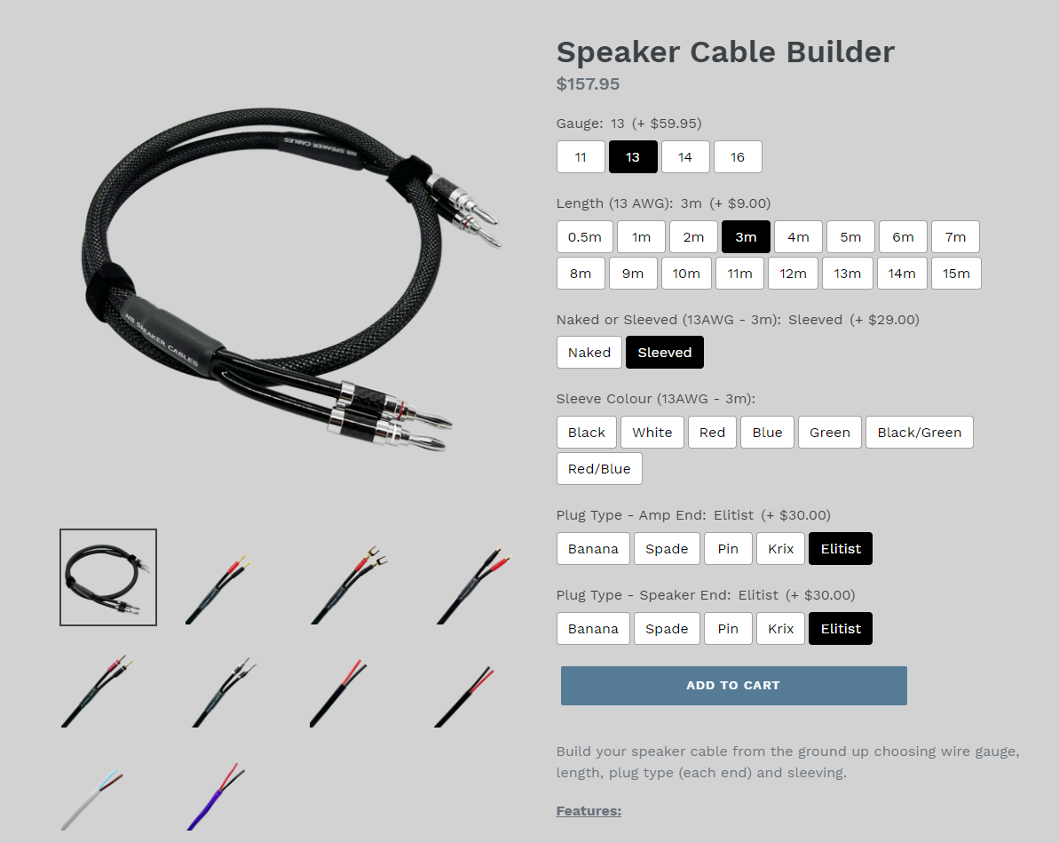Fully custom speaker cables are here! NB Speaker Cables